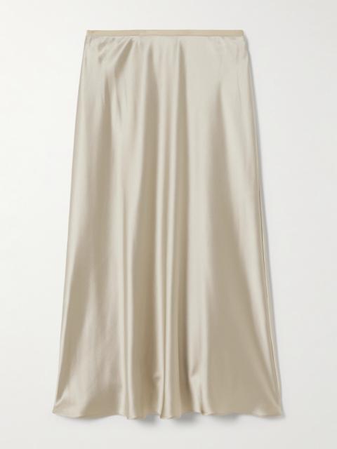 Carnet Silk-satin Midi Skirt
