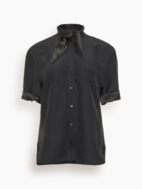 Short Sleeve Tie Shirt in Black