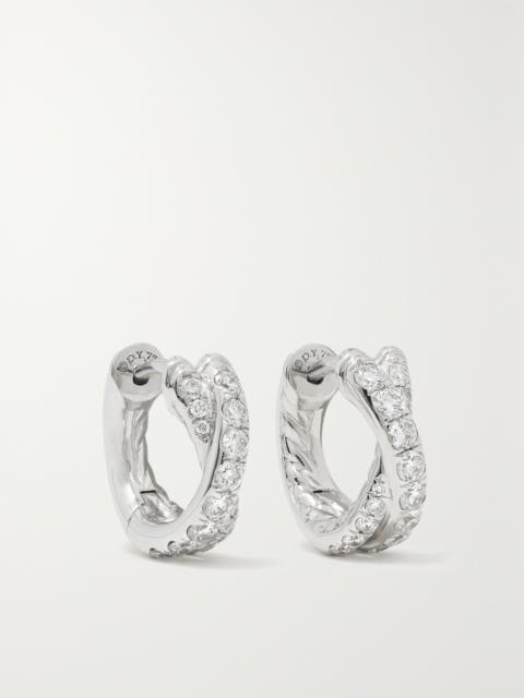 Crossover 18-karat White Gold Diamond Hoop Earrings