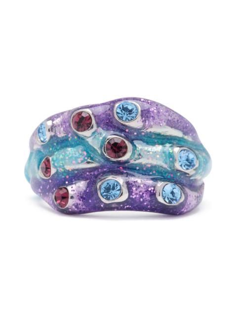 PERIWINKLE GLITTER STACKED RING