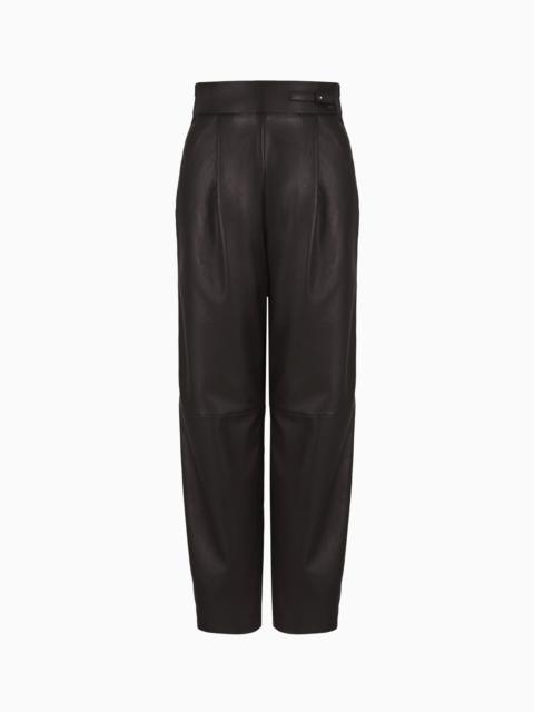 STRAIGHT-CUT, NAPPA-LEATHER TROUSERS
