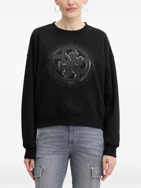 sequin-embellishment logo sweatshirt