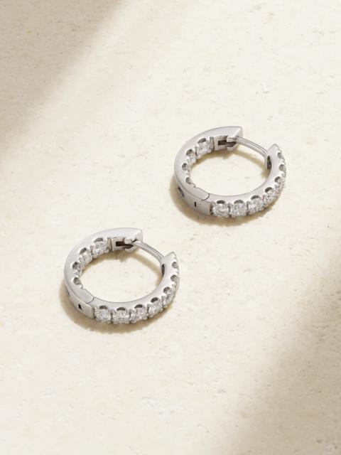 Mega Smallest 14-karat White Gold Diamond Hoop Earrings