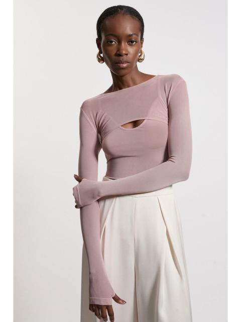 Double Layered Cut Out Mesh Bodysuit