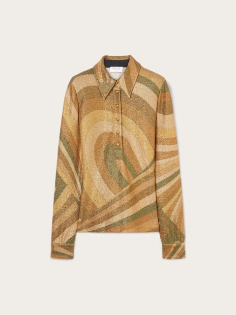 IRIDE PRINT LAMÉ JERSEY TOP