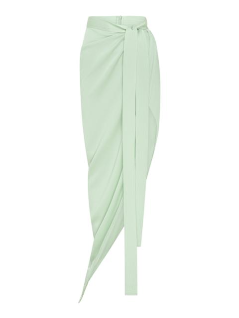 KELTON draped satin crepe skirt green