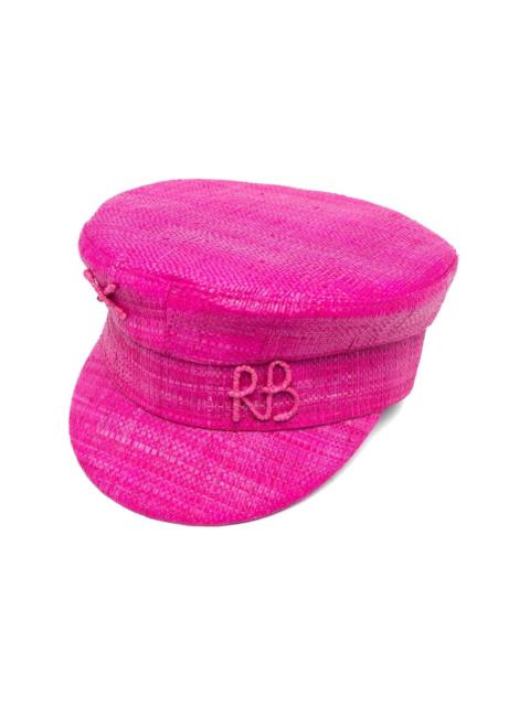 embroidered-logo baker boy hat