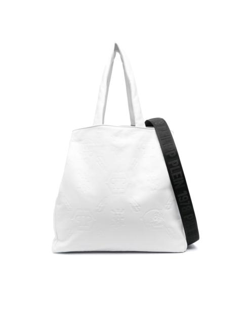 embossed monogram tote bag