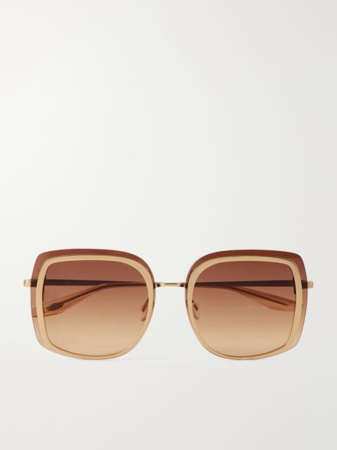Halima Oversized Square-frame Gold-tone Titanium Sunglasses