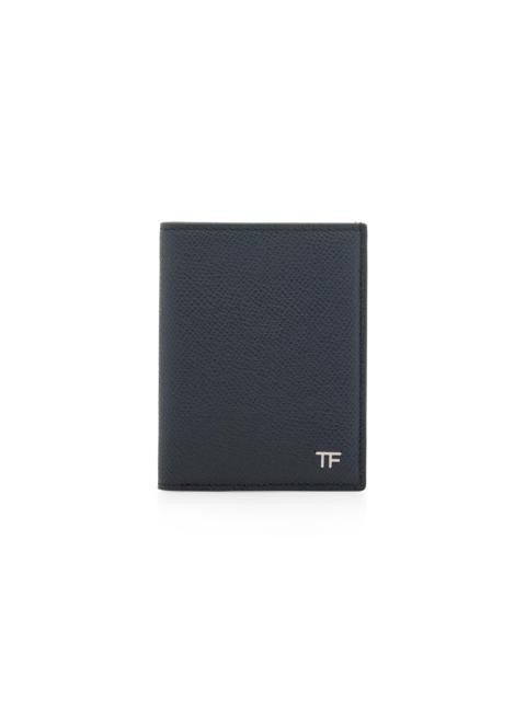 SMALL GRAIN LEATHER FOLDING CARDHOLDER