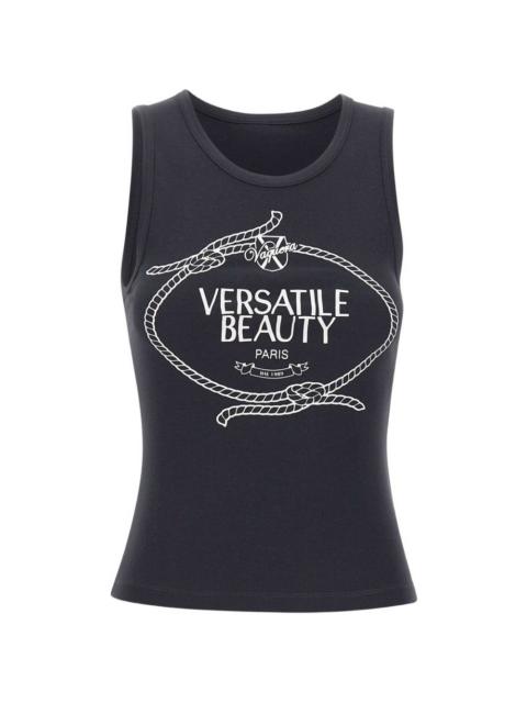 logo-print cotton top