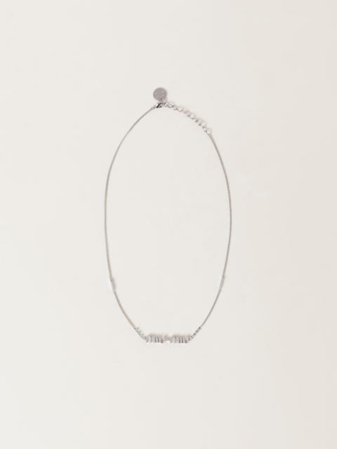 Metal necklace with crystals