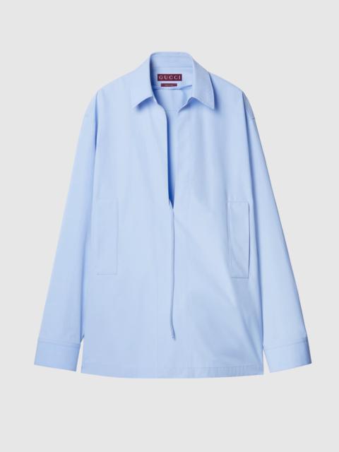 Embossed cotton poplin shirt