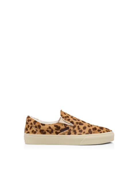 LEOPARD-PRINT HAIR CALF JUDE SLIP ON SNEAKER