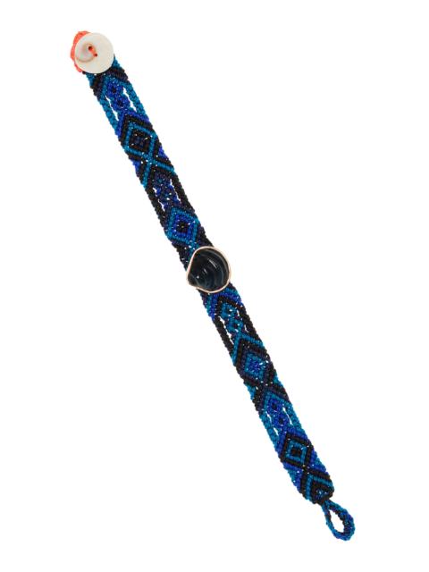 18K Rose Gold Tigers Eye Bracelet blue