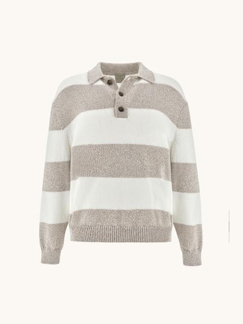KNIT POLO IN PIUMA COTTON WITH STRIPED PATTERN