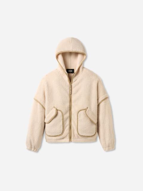 ® Women's Mariella ®fluff Zip Hoodie Polyester Tops in Cream