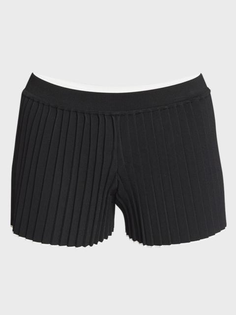 Pleated Knit Shorts