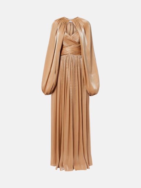 Gathered pleated gown