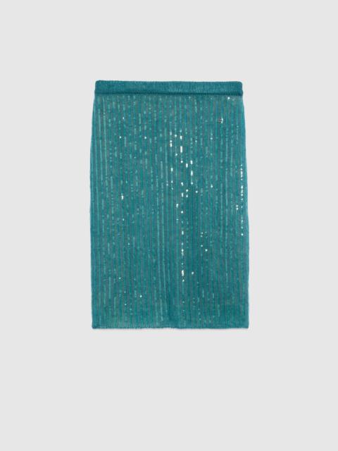 Mohair silk skirt with Interlocking G