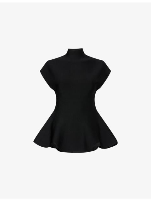 Andra Stand-Collar Knit Top