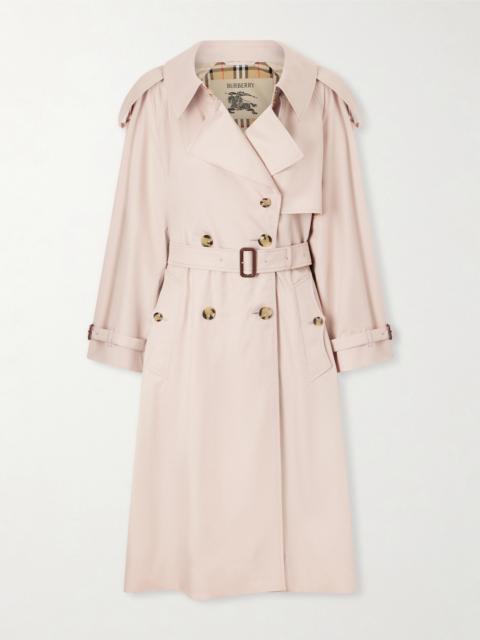 Fitzorvia Double-breasted Belted Cotton-gabardine Trench Coat
