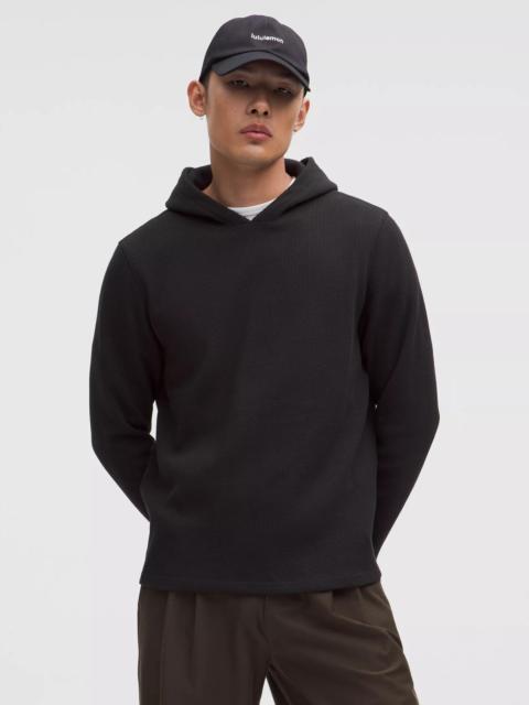 Cotton-Blend Waffle Knit Hoodie