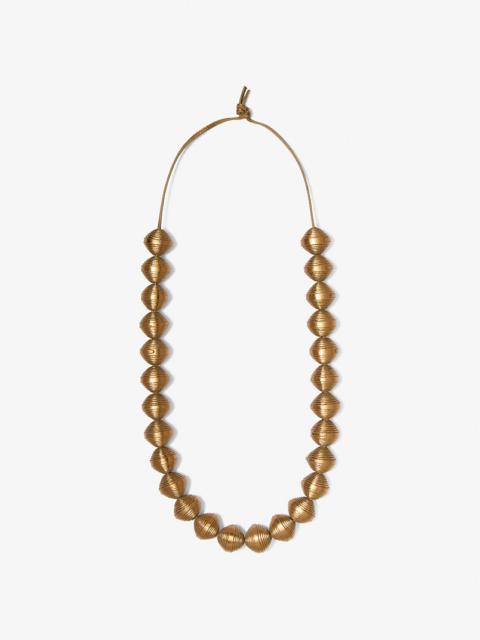 Metallic Leather Beads Necklace
