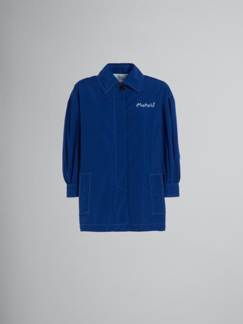 BLUE TAFFETA MICRO-FAILLE JACKET