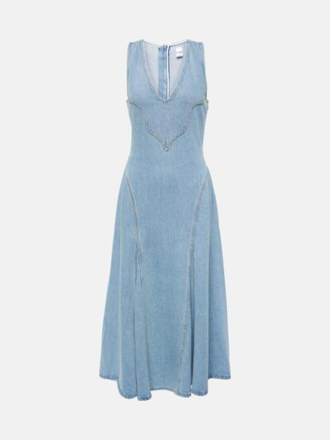 Western denim midi dress
