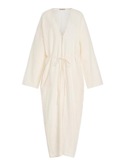 The Lorenzo Cotton-Linen Robe white