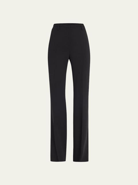 Farrah Boot-Cut Mid-Rise Wool Pants