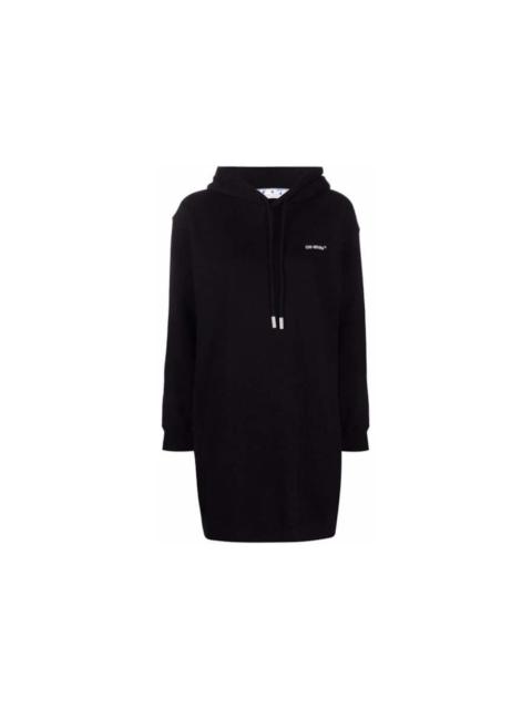 OFF-WHITE Diag Hoodie Sweatshirt Dress Black/White
