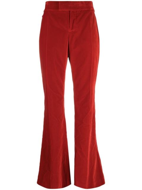 velvet bootcut trousers