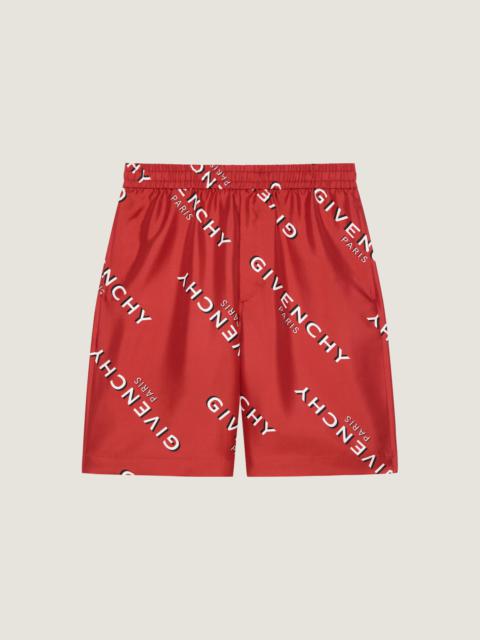 GIVENCHY SHADOW PRINTED BERMUDA SHORTS IN SILK
