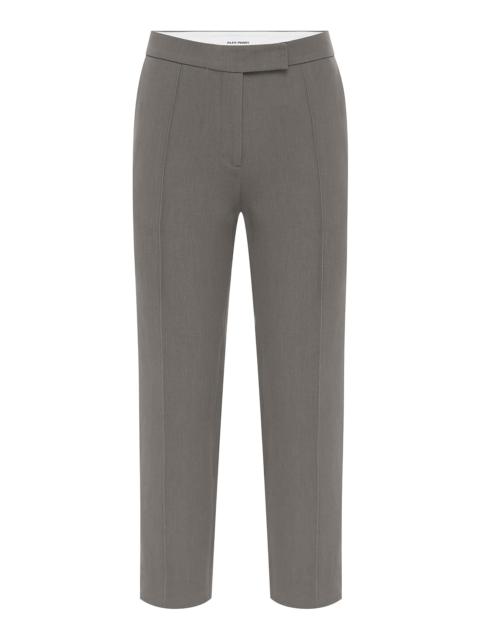 Cropped Wool-Blend Straight-Leg Pants grey