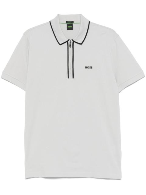 contrast-stripes polo shirt