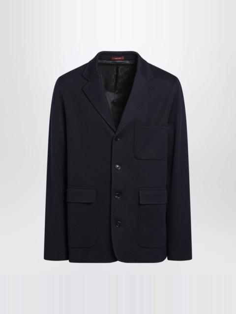 Gucci Blue Single-Breasted Cotton Jersey Jacket Men