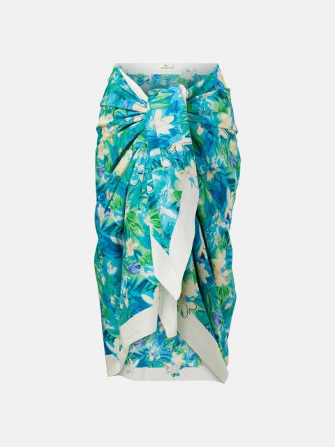 Floral cotton beach cover-up