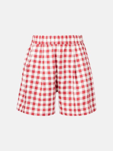 Gingham linen shorts