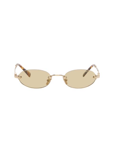 Gold 'Miu Miu Logo' Sunglasses