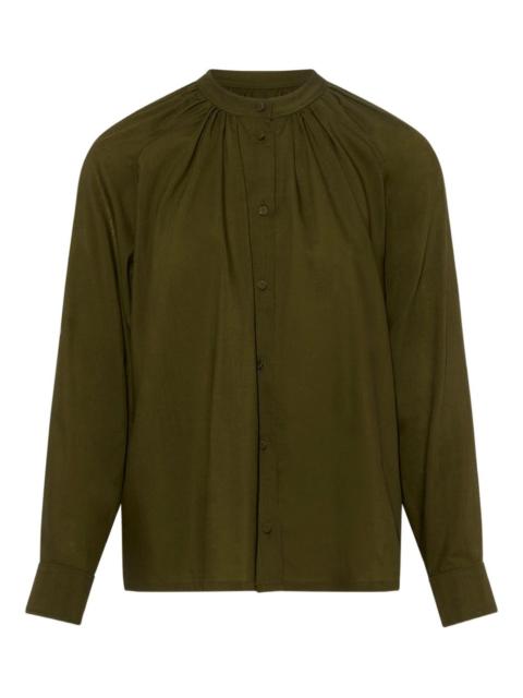 pleated-neck shirt