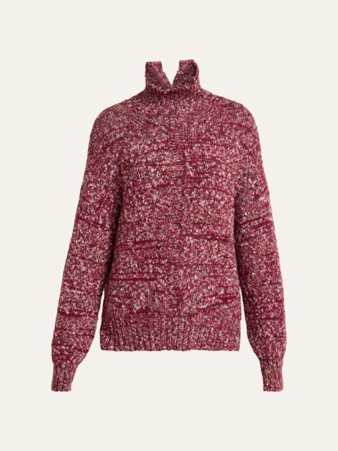 Sol Melange Knit Turtleneck Sweater