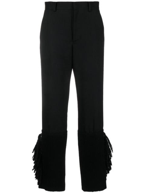 frayed-trim cropped trousers