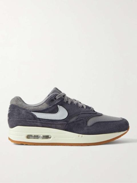 Air Max 1 Leather-Trimmed Suede and Canvas Sneakers