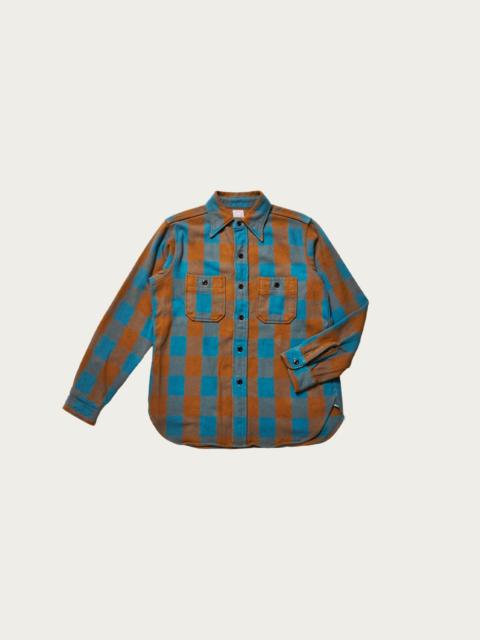 3104 Flannel Shirt Pattern F - Navy/Off White