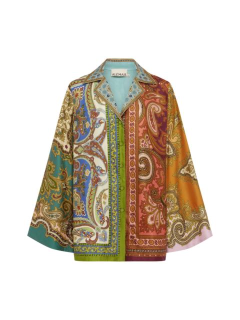 Clemenza Spliced Silk Shirt
