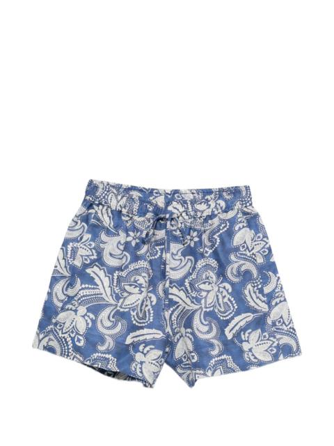 paisley-print shorts