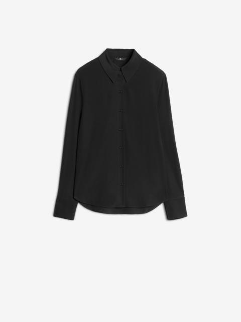 Long Sleeve Silk Blouse in Black