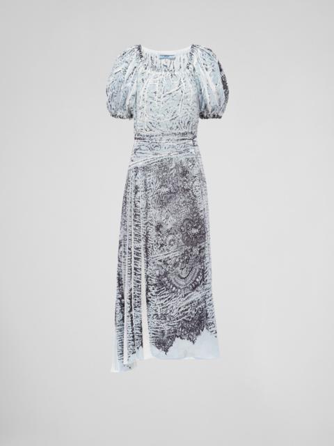 Printed crêpe de Chine dress